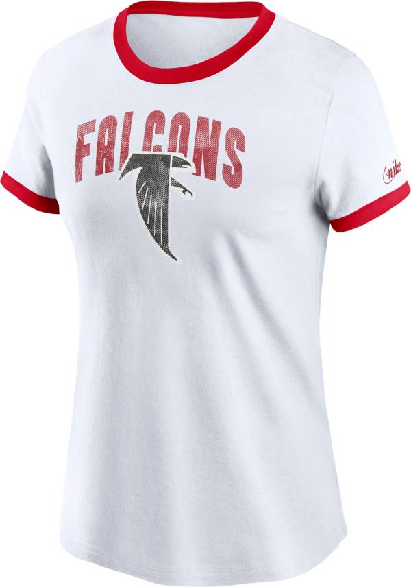 Nike Women's Atlanta Falcons Rewind Team Stacked White T-Shirt