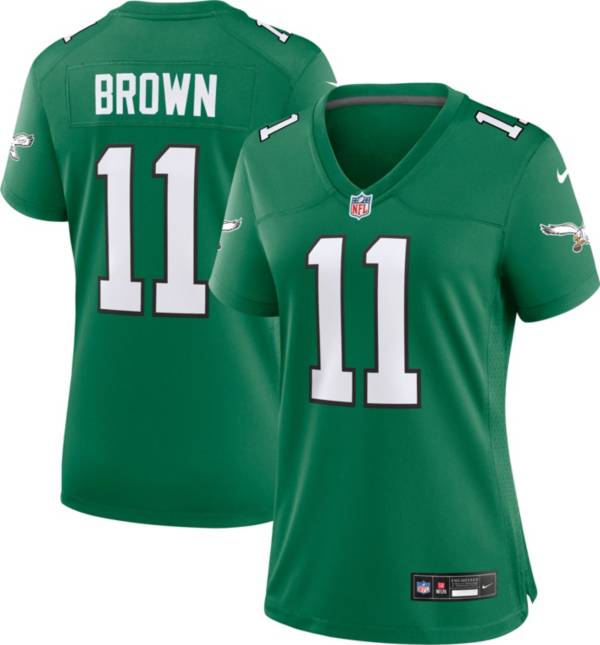 Nike Eagles 11 A. J. Brown White Pink Limited Women Jersey