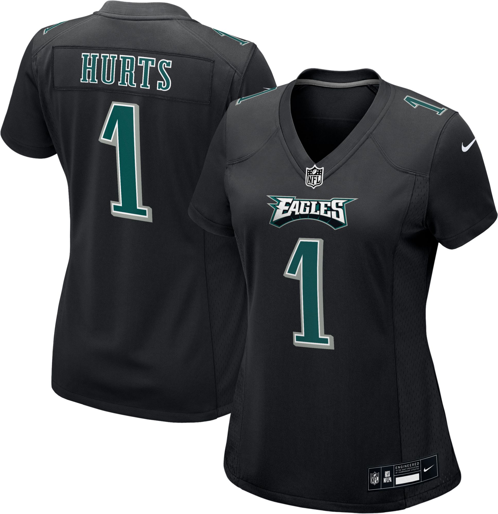 Nike Women's Philadelphia Eagles Jalen Hurts #1 Fashion Black Game Jersey product image