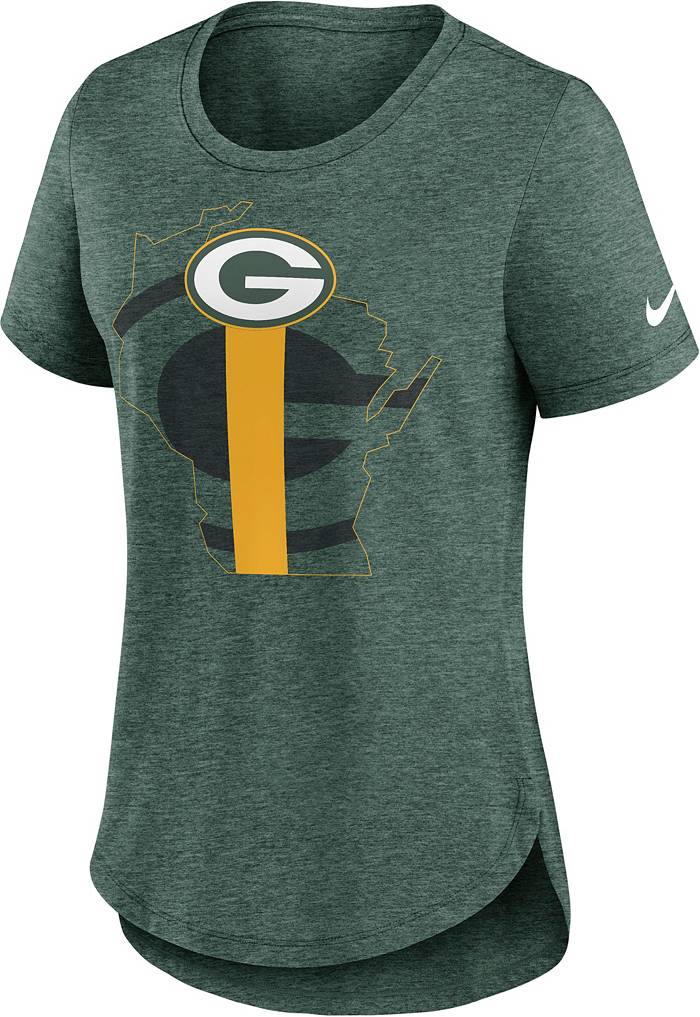 Women's New Era Green Green Bay Packers Crop Long Sleeve T