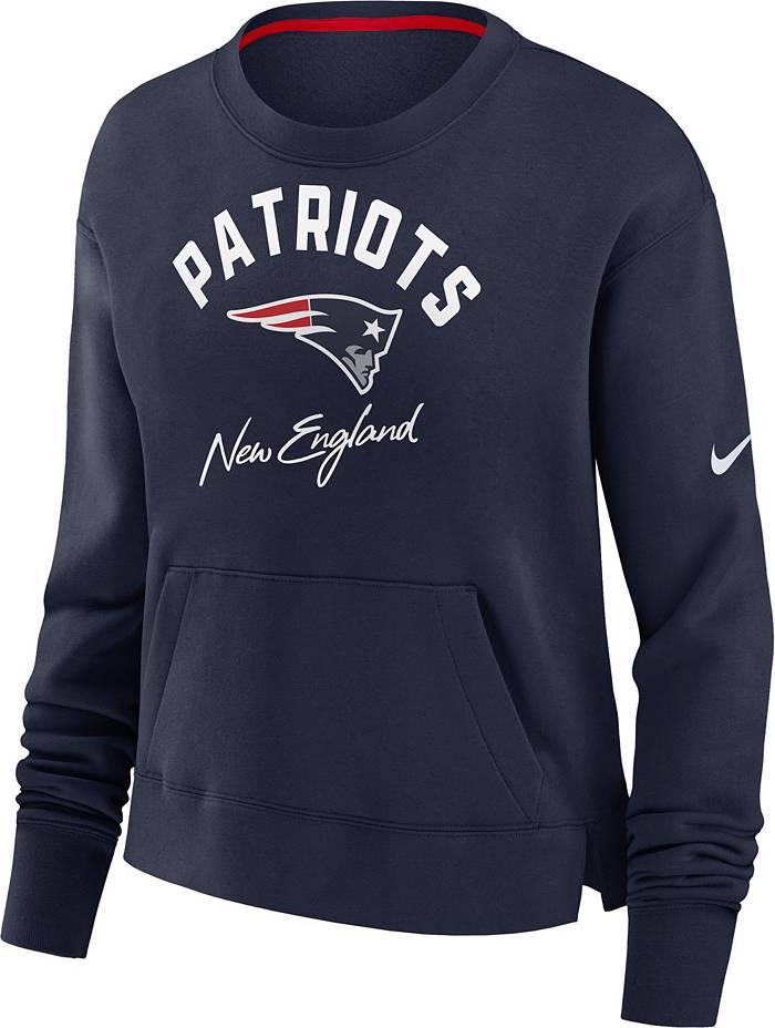 Nike Women's New England Patriots Arch Team Navy Crew Sweatshirt
