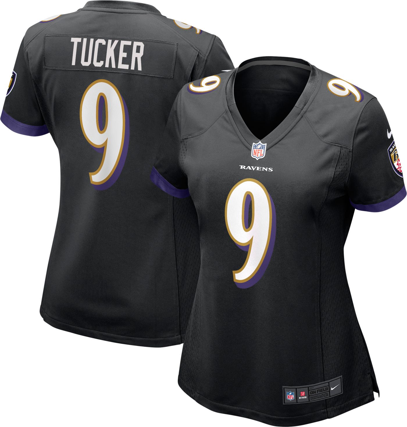 Nike Women s Baltimore Ravens Justin Tucker 9 Alternate Black Game Jersey Dick s Sporting Goods
