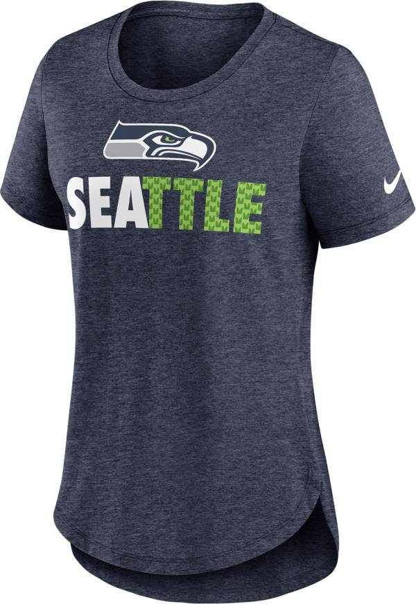 Nike Women's Seattle Seahawks Local Navy Tri-Blend T-Shirt