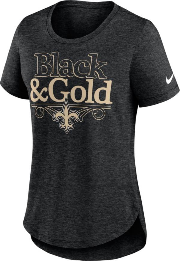 Nike Women's New Orleans Saints Rewind Team Stacked White T-Shirt