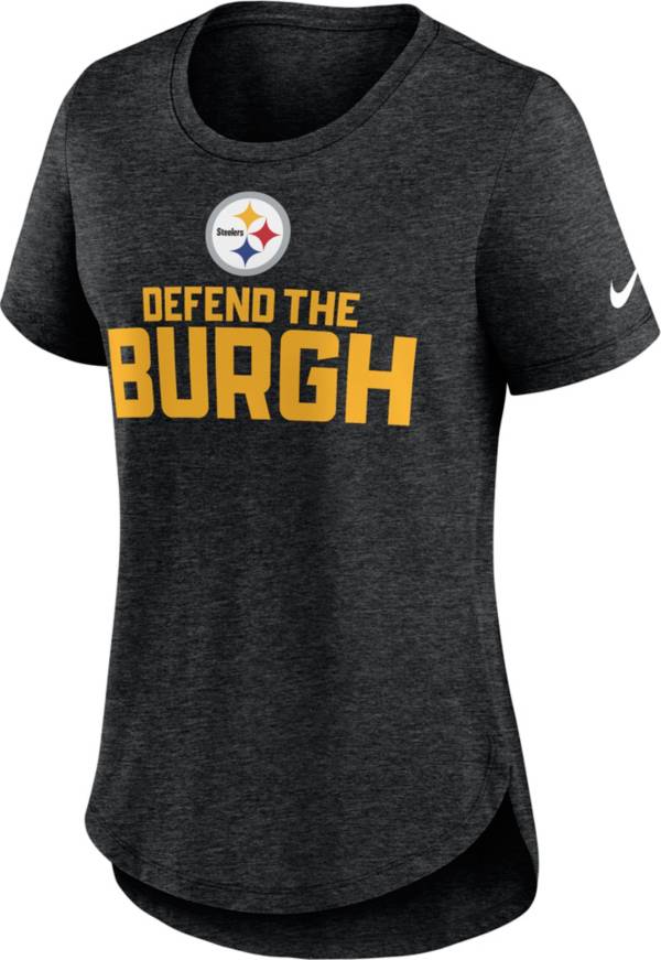 Nike Women's Pittsburgh Steelers Local Tri-Blend T-Shirt - Black - XL Each