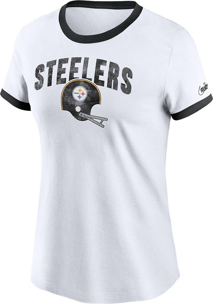 Nike Women's Pittsburgh Steelers Rewind Team Stacked White T-Shirt