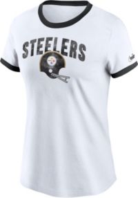 Nike Women's Pittsburgh Steelers Rewind Team Stacked White T-Shirt