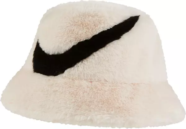 Nike Apex Faux Fur Swoosh Bucket Hat Guava Ice/Black