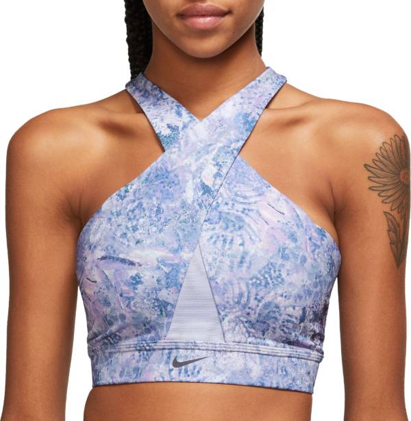 NEW NIKE [M] Women's DRI-FIT Medium Support Sports Bra-Light Blue