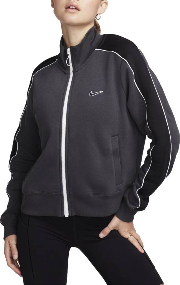 WMNS Nike Fleece Track Top - 'Anthracite/Black