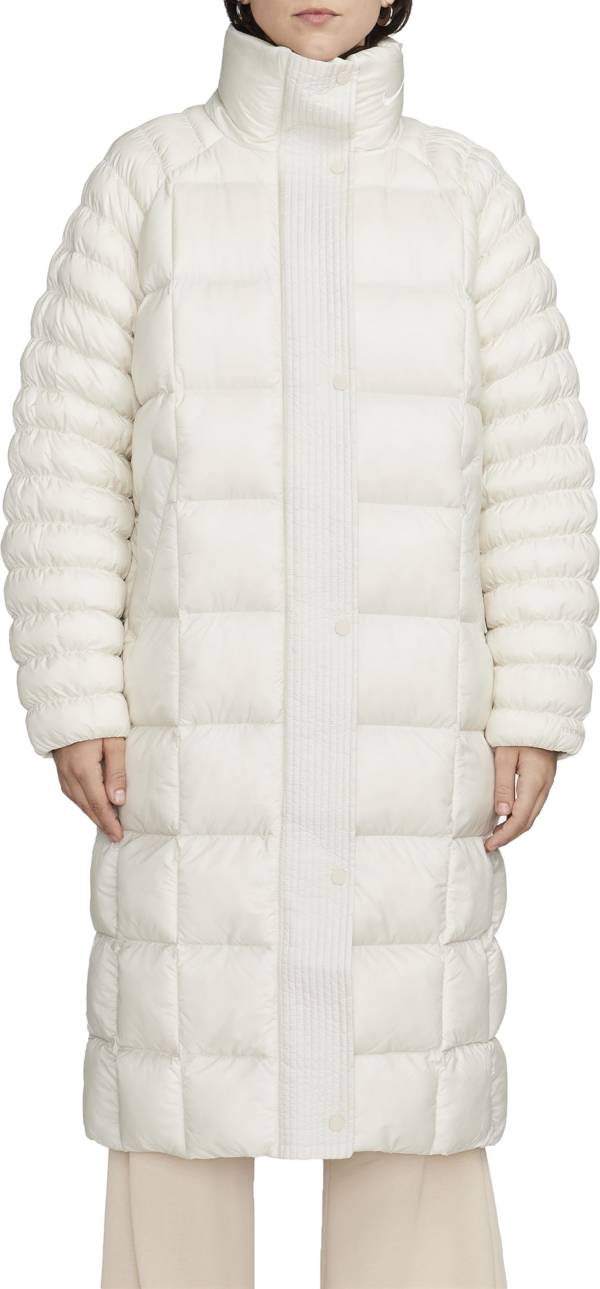 Nike Jacket Womens Large White Down Puffer Swoosh Coat – Proper