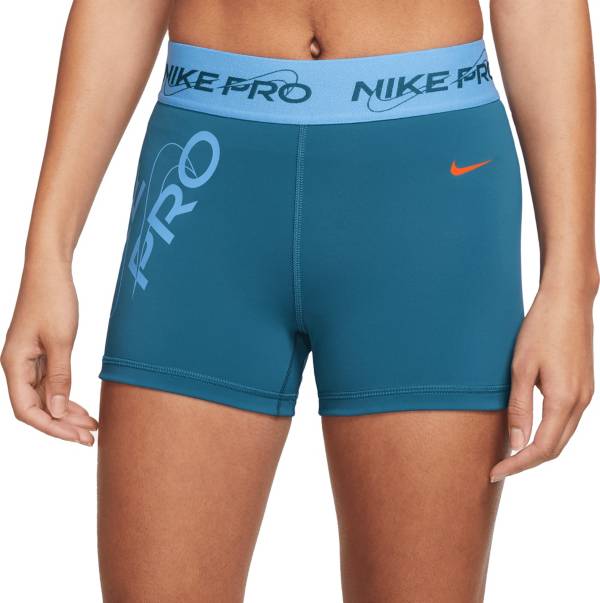 Nike Pro Women's Mid-Rise 3 Graphic Shorts.