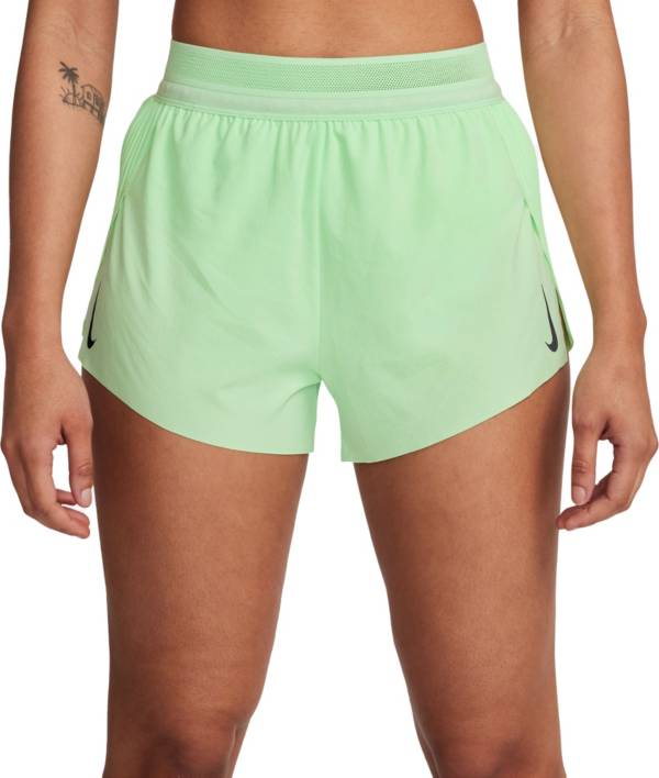Nike Running Shorts Built In Underwear Green Girls Size Medium 455912-343 