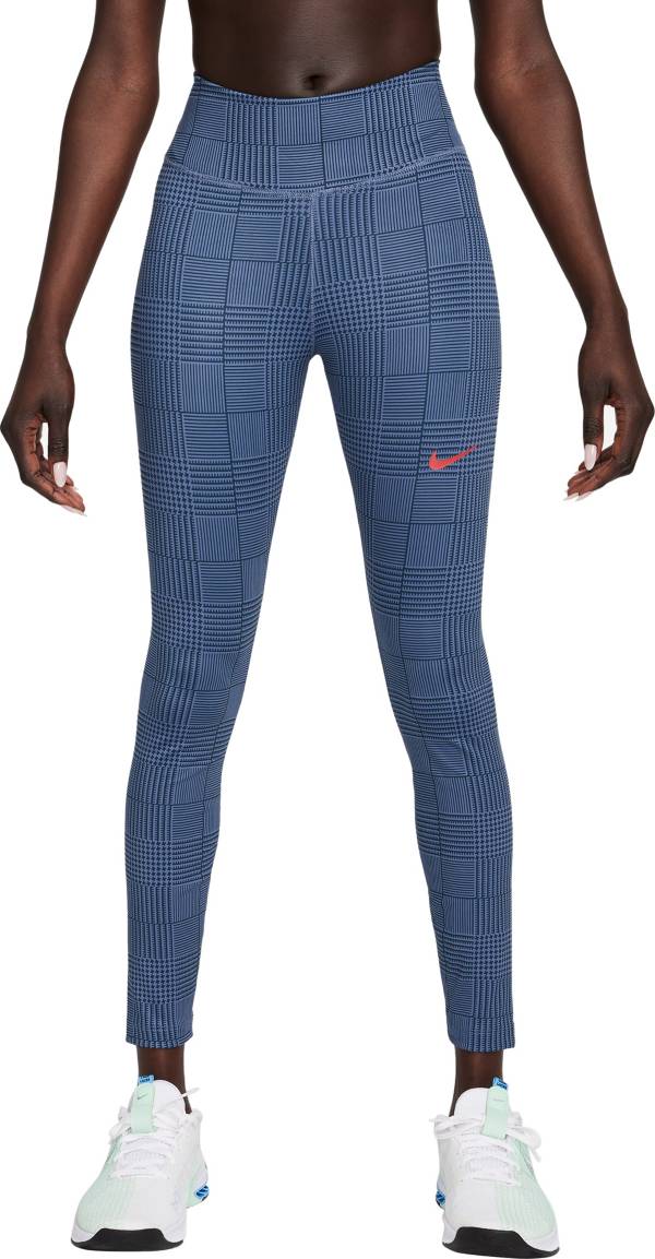 Nike Dri Fit One 7/8 Graphic Leggings Grey