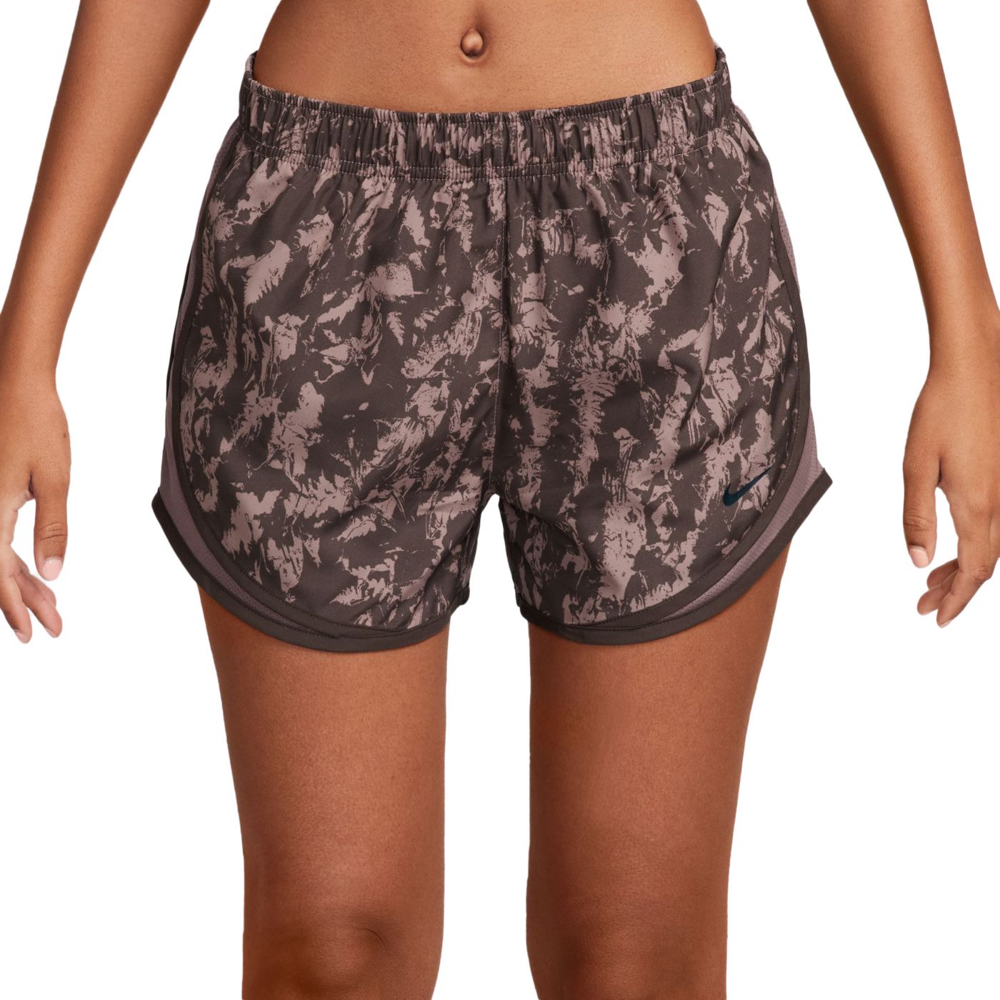 Nike Women s Dri Fit Tempo Printed Running Shorts XS Vintage Green