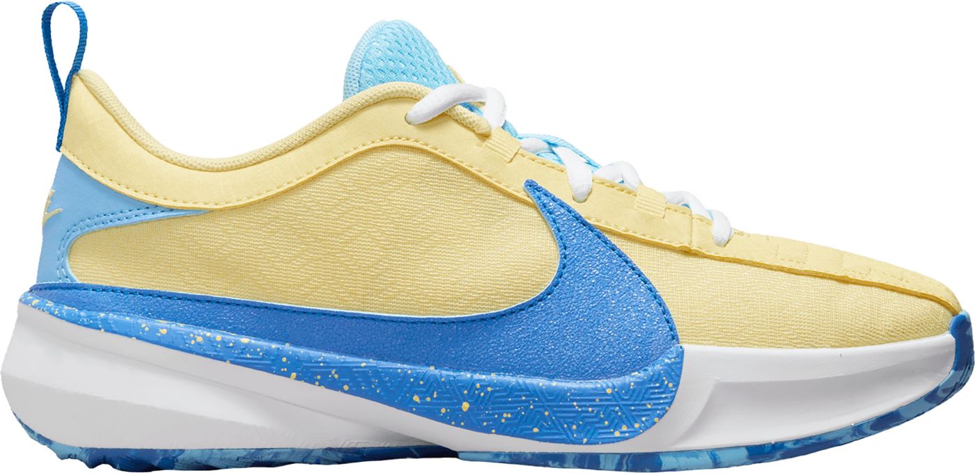 Basketball shoes blue and yellow best sale