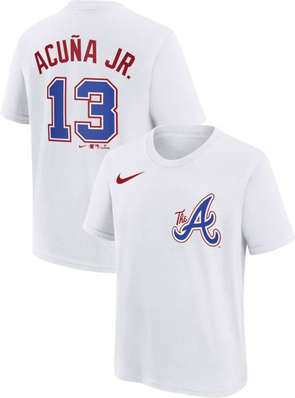 Nike Men's Replica Atlanta Braves Acuna Jr. #13 Red Cool Base Jersey