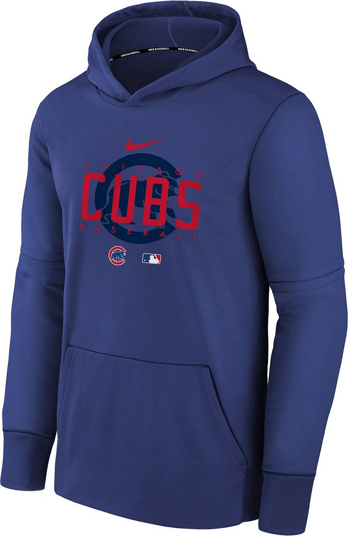 MLB Team Apparel Youth Chicago Cubs Royal Bases Loaded Hooded Long Sleeve  T-Shirt