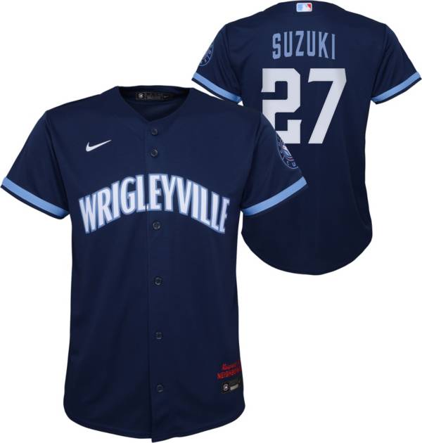Nike Youth Chicago Cubs City Connect Seiya Suzuki #27 Navy OTC Cool ...