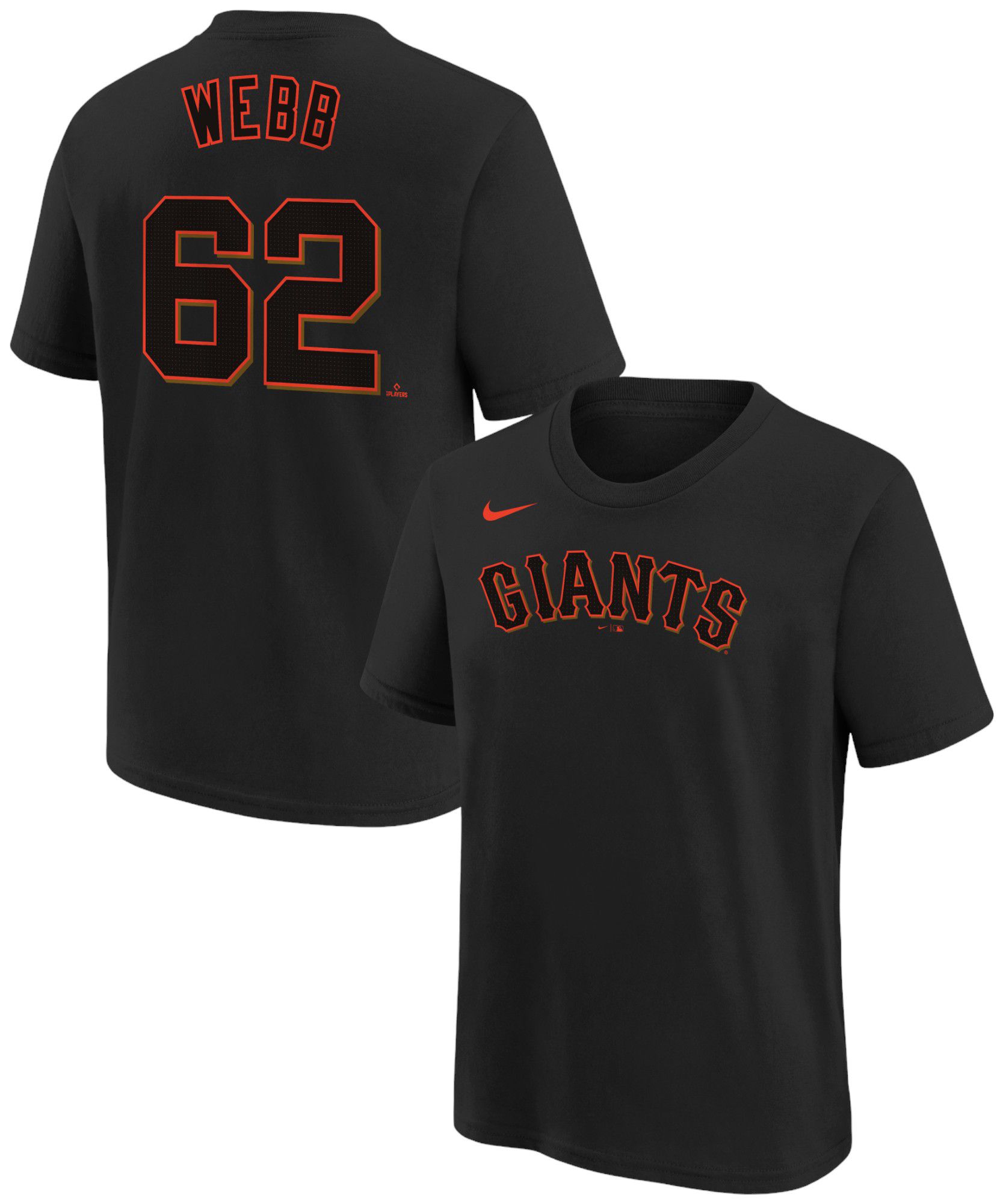 Nike Youth San Francisco Giants Logan Webb #62 Black Home T-Shirt product image