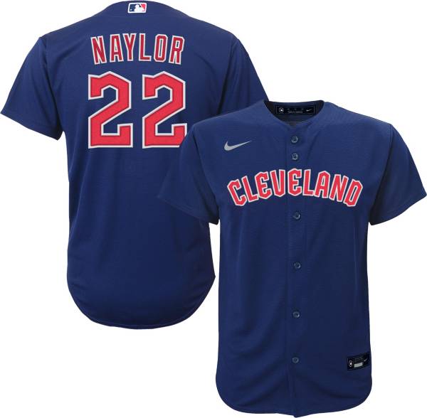 Nike Youth Cleveland Guardians Josh Naylor 22 Navy Road Cool Base