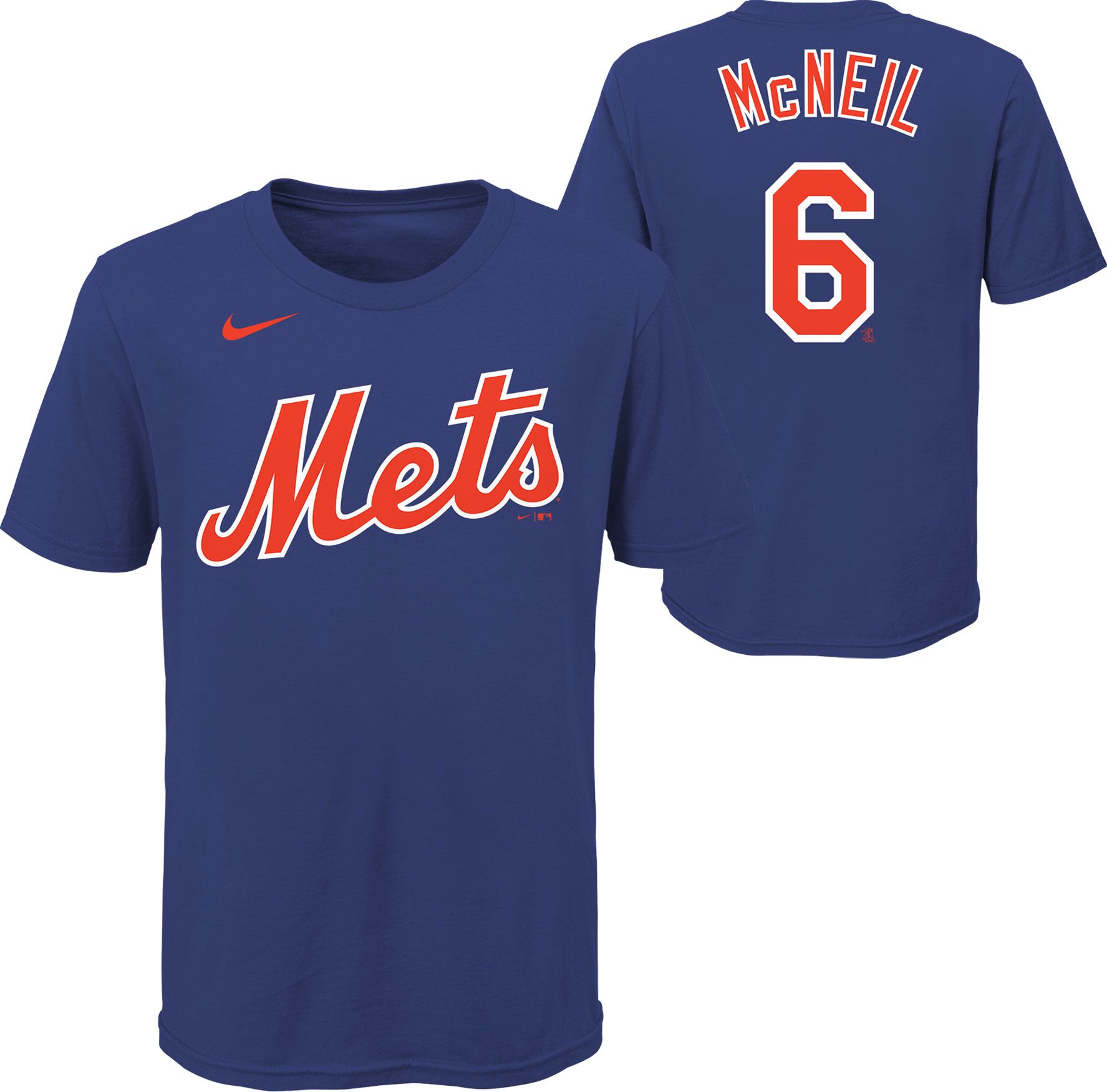 New York Mets No6 Jeff McNeil Blue(Grey No) Cool Base Stitched Youth MLB Jersey