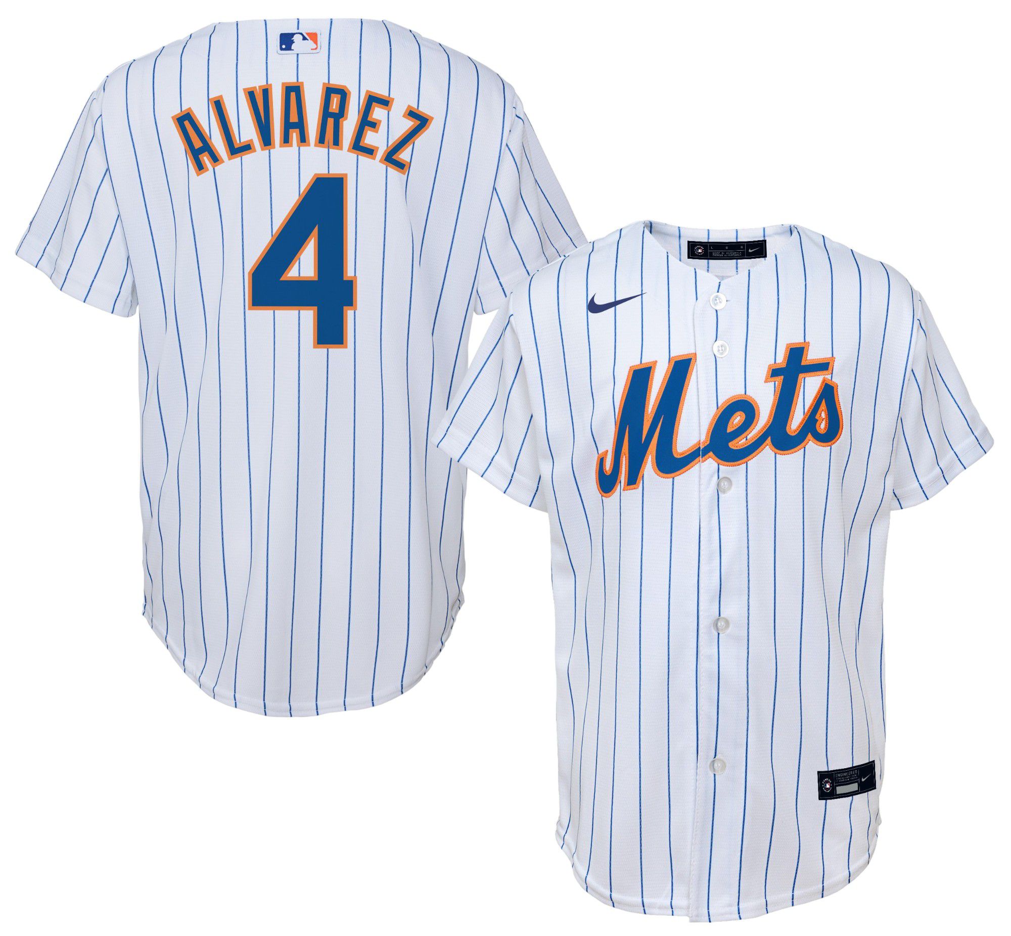 Nike Youth New York Mets Francisco Alvarez #4 White Home Cool Base Jersey product image