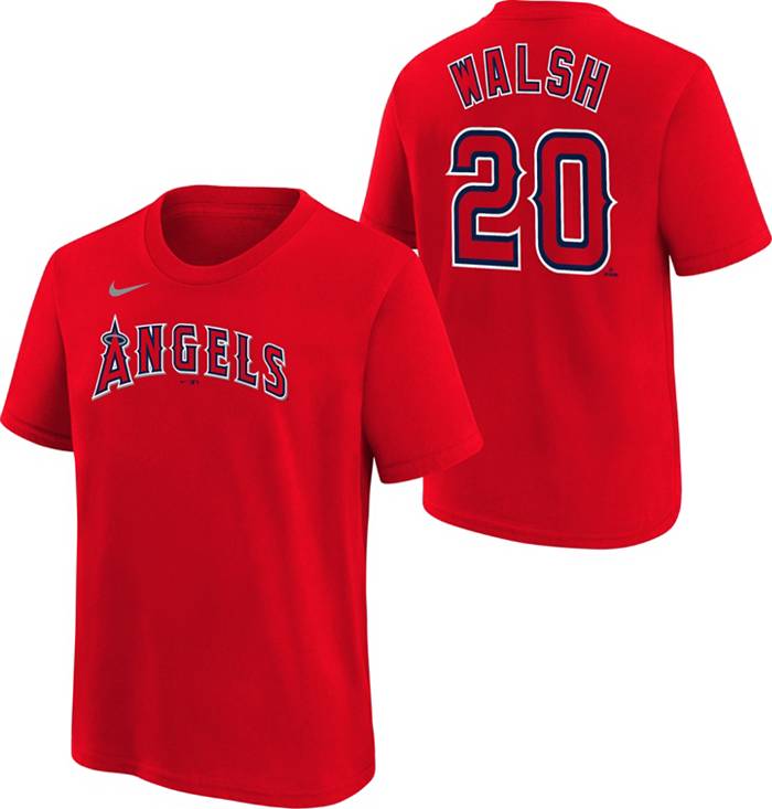 Nike Youth Los Angeles Angels Jared Walsh #20 White Cool Base Home