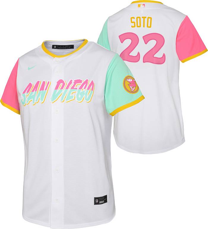 Nike Youth San Diego Padres Juan Soto #22 White Cool Base Jersey