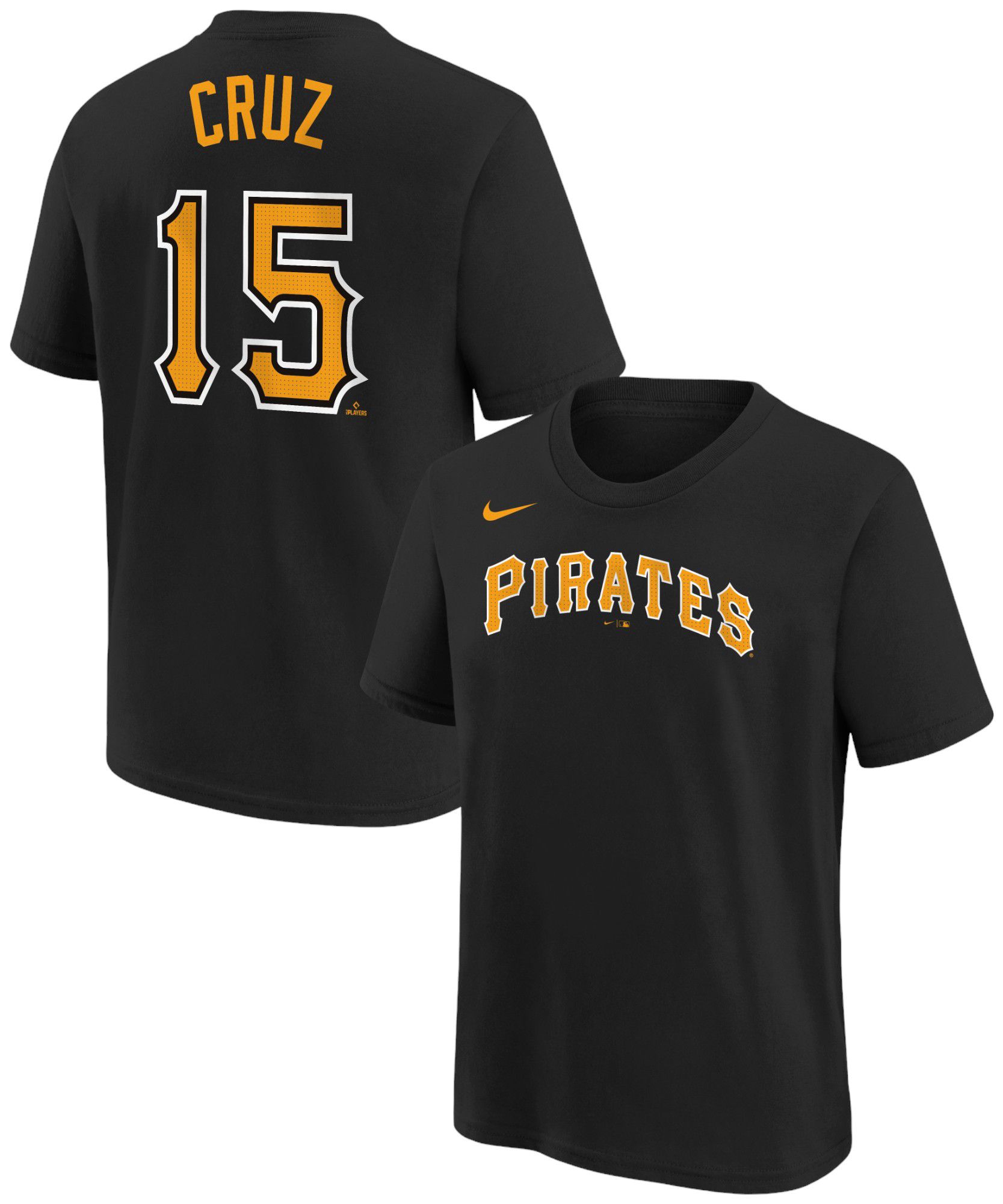 Nike Youth Pittsburgh Pirates Oneil Cruz #15 Black Home T-Shirt product image