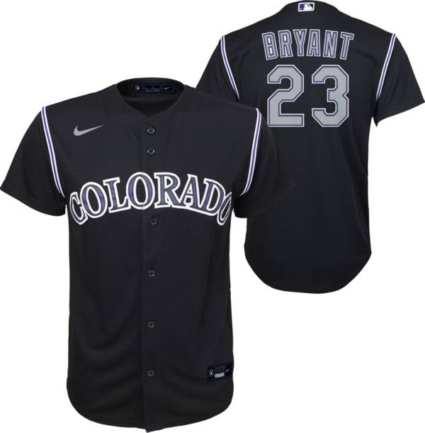 Nike Youth Colorado Rockies Kris Bryant #23 Black Cool Base