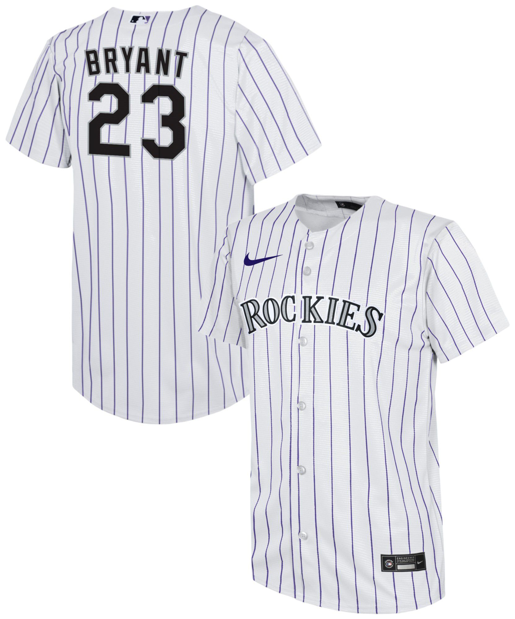 Nike Youth Colorado Rockies Kris Bryant #23 White Home Cool Base Jersey product image