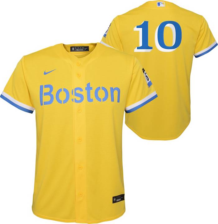 Nike Youth Boston Red Sox City Connect Trevor Story #10 Yellow