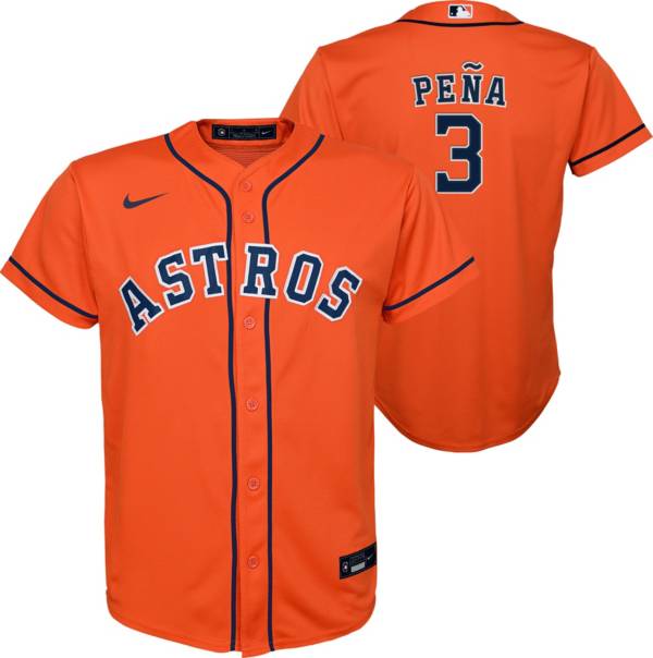 Nike Youth Houston Astros Jeremy Peña #3 Orange Cool Base Alternate Jersey product image