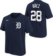 Nike Men's Detroit Tigers Javier Báez #28 Gray Road Cool Base Jersey