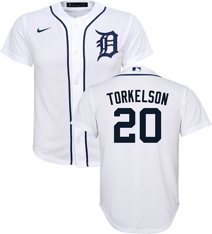 Nike Youth Detroit Tigers Spencer Torkelson #20 White Cool Base