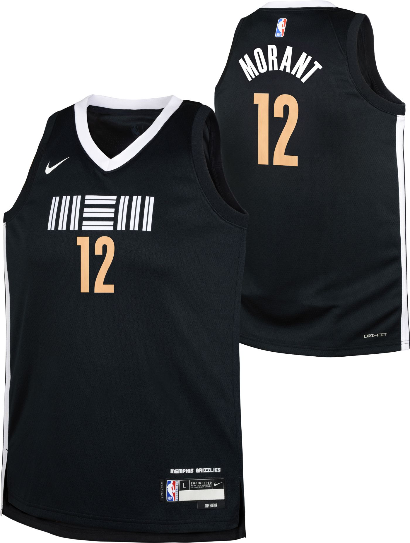 NBA Youth Memphis Grizzlies Ja Morant orders Nike Black 2022/23 Swingman Jersey Size:L