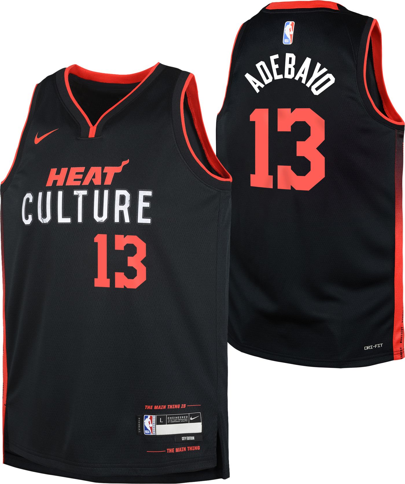 Nike Youth 2023 24 City Edition Miami Heat Bam Adebayo 13 Black Swingman Jersey Dick s Sporting Goods