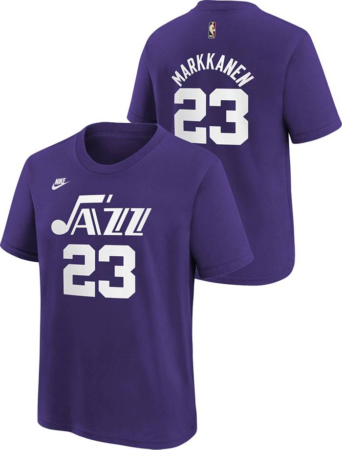 Nike Men's Utah Jazz Lauri Markkanen #23 Hardwood Classic Jersey, Medium, Purple