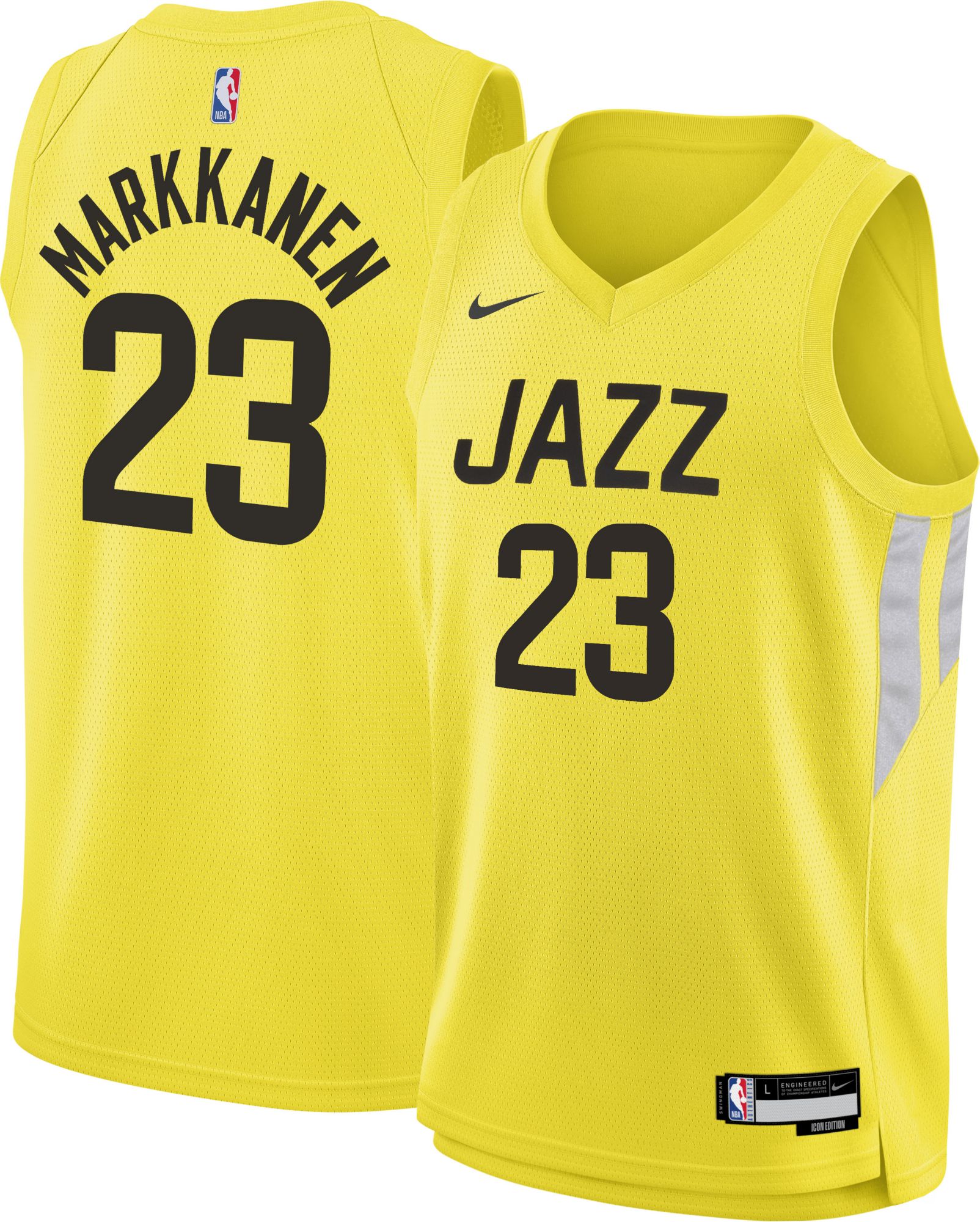 Nike Youth Utah Jazz Lauri Markkanen #23 Yellow Swingman Icon Jersey product image