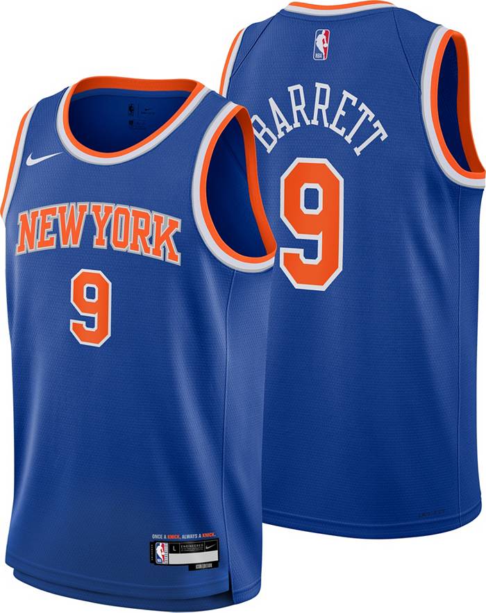 Nike RJ Barrett Youth Jersey - Blue Knicks Swingman Kids Icon Edition Jersey