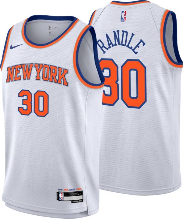 Nike Men's New York Knicks RJ Barrett #9 Blue Dri-Fit Swingman Jersey, Large