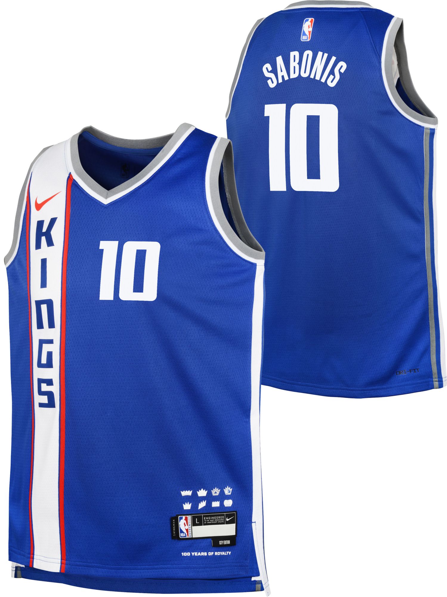 Nike Youth 2023-24 City Edition Sacramento Kings Domanatas Sabonis #10 Blue Swingman Jersey