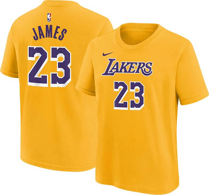 Los Angeles Lakers Men T-Shirt Large Purple Logo Graphic LeBron