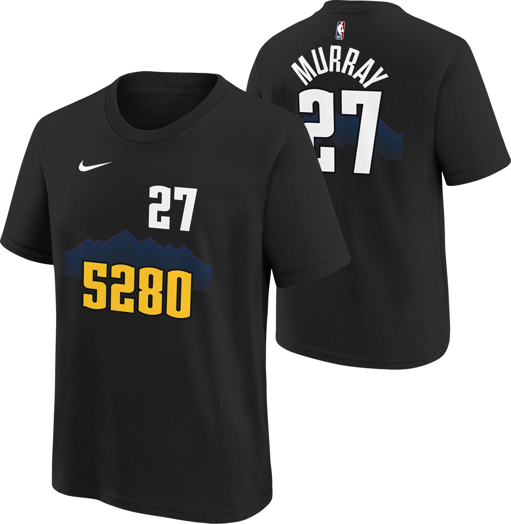 Nike Youth 2023-24 City Edition Denver Nuggets Jamal Murray #27 Black T-Shirt