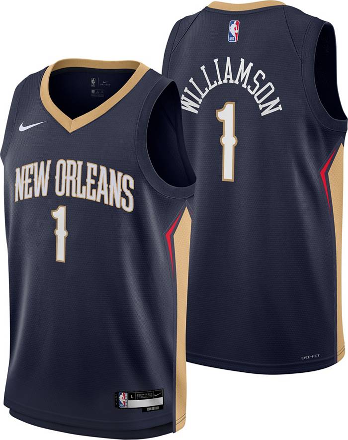 Nike Zion Williamson New Orleans Pelicans NBA Boys Youth 8-20 Navy Icon Edition : Sports & Outdoors