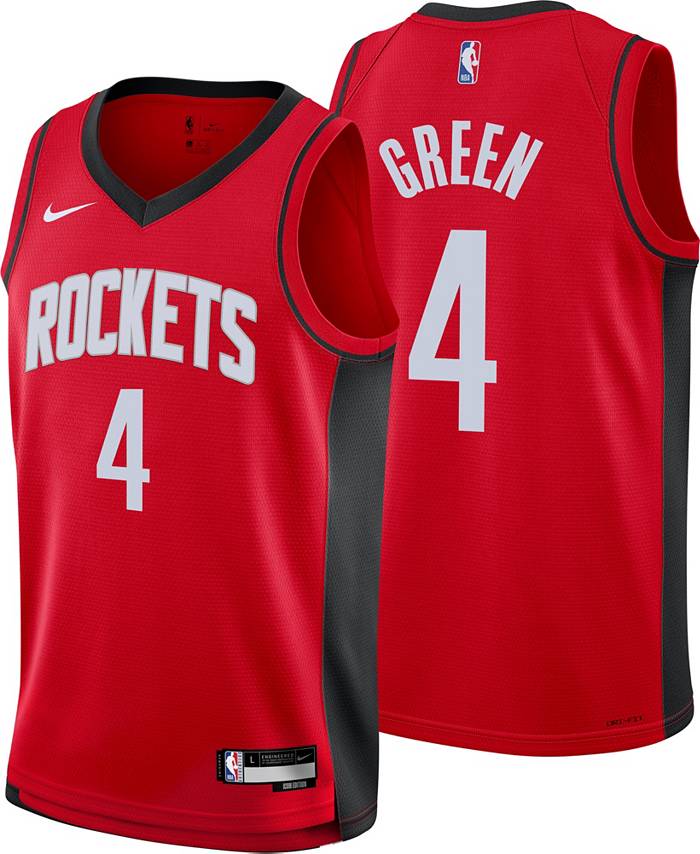 Nike Men's Houston Rockets Jalen Green #4 Black Dri-Fit Swingman Jersey, XL