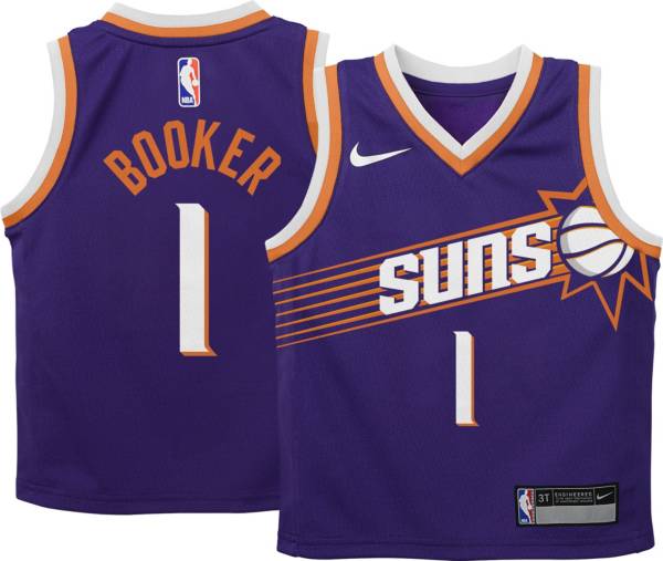 Jordan Men's Phoenix Suns Devin Booker #1 Black Dri-Fit Swingman Jersey, Medium