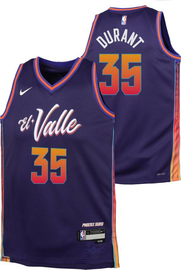 Nike Youth 2023-24 City Edition Phoenix Suns Kevin Durant #35 Black  Swingman Jersey