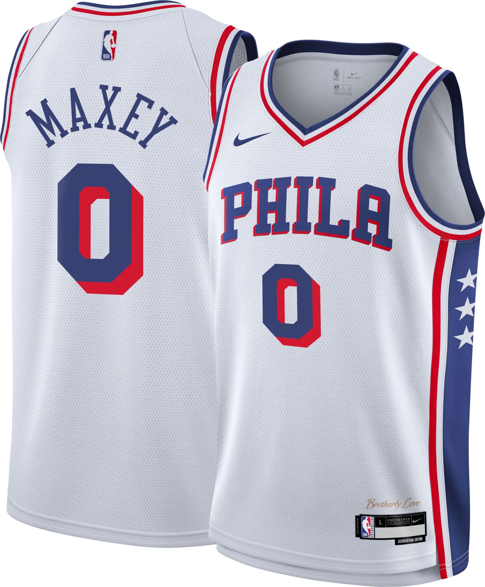 Nike Youth Philadelphia 76ers Tyrese Maxey #0 White Swingman Association Jersey product image